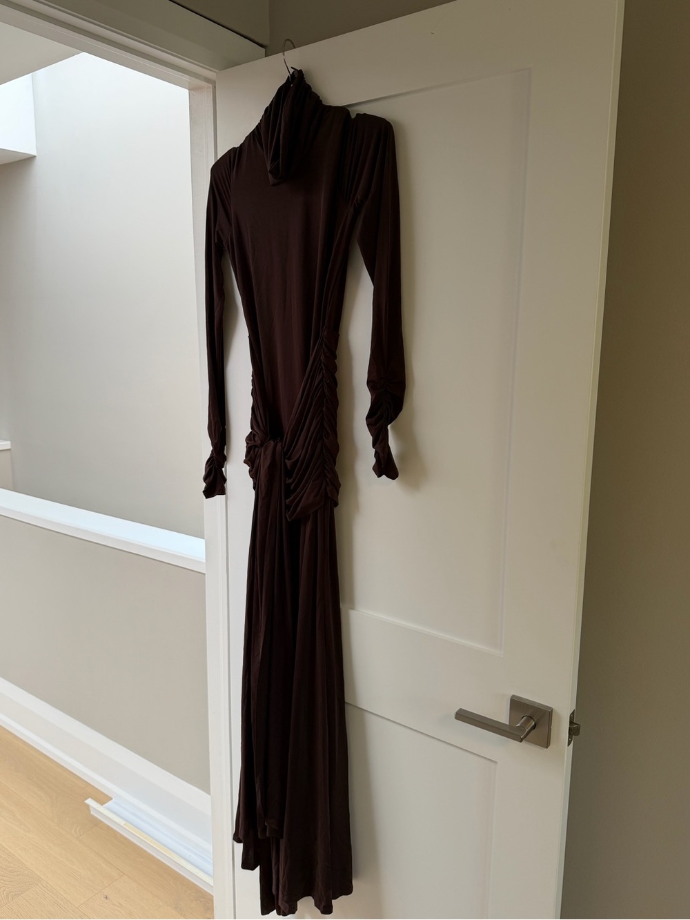 Fashion Nova Sienna Long Sleeve Maxi Dress - Chocolate